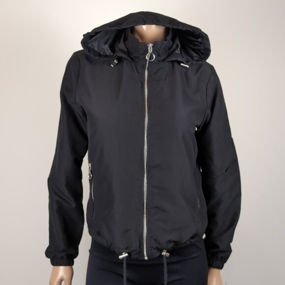 Suzy Shier Soft Shell Hooded Jacket Full Zip Drawstring Adjustable Spring Fall - Picture 11 of 11